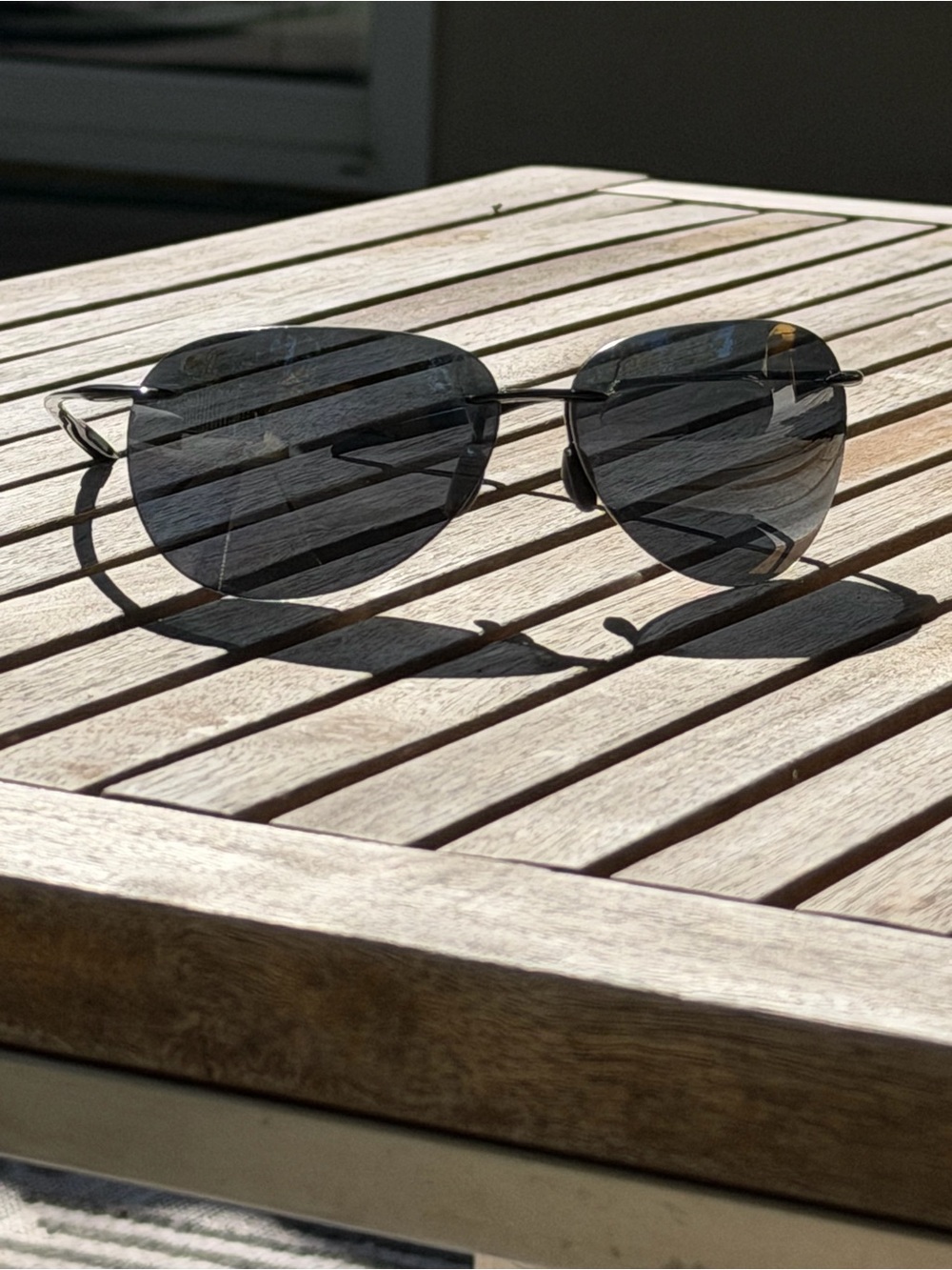 Maui Jim Black Frame Gray Lens Aviator Sunglasses